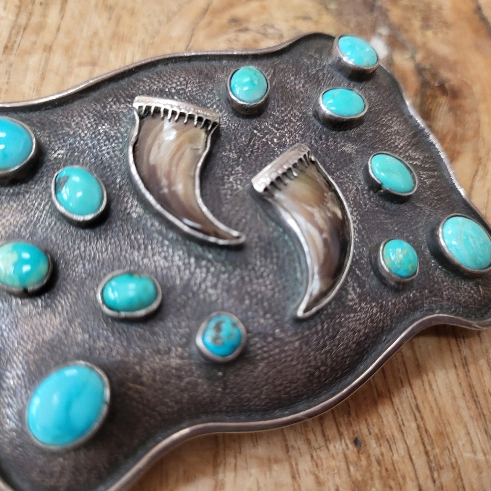 Clint Orms sterling silver Turquoise Belt buckle..